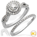 14KW 1.05CTW DIAMOND BRIDAL SET - DOUBLE ROUND - Norma's Jewelry