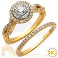 14KY 1.05CTW DIAMOND BRIDAL SET - DOUBLE ROUND - Norma's Jewelry