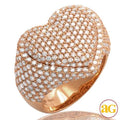 14KR 3.00CTW DIAMOND BUBBLE HEART RING - Norma's Jewelry