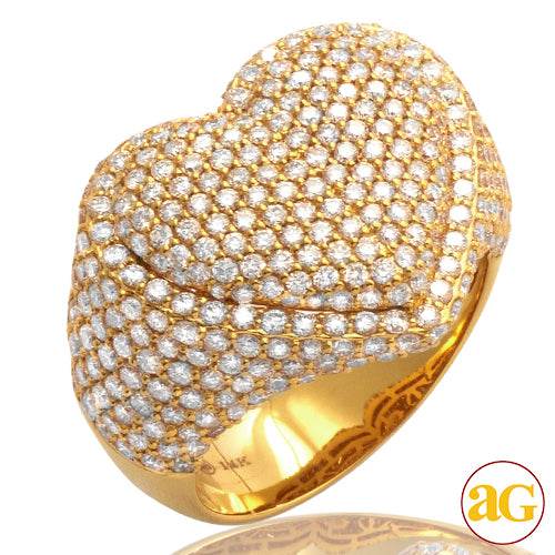 14KY 3.00CTW DIAMOND BUBBLE HEART RING - Norma's Jewelry