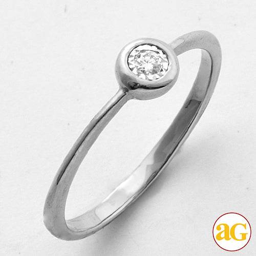 14KW 0.05CTW DIAMOND SINGLE STONE ILLUSION BEZEL - Norma's Jewelry