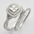 14KW 1.10CTW PRINCESS DIAMOND QUAD HEAD BRIDAL SET - Norma's Jewelry