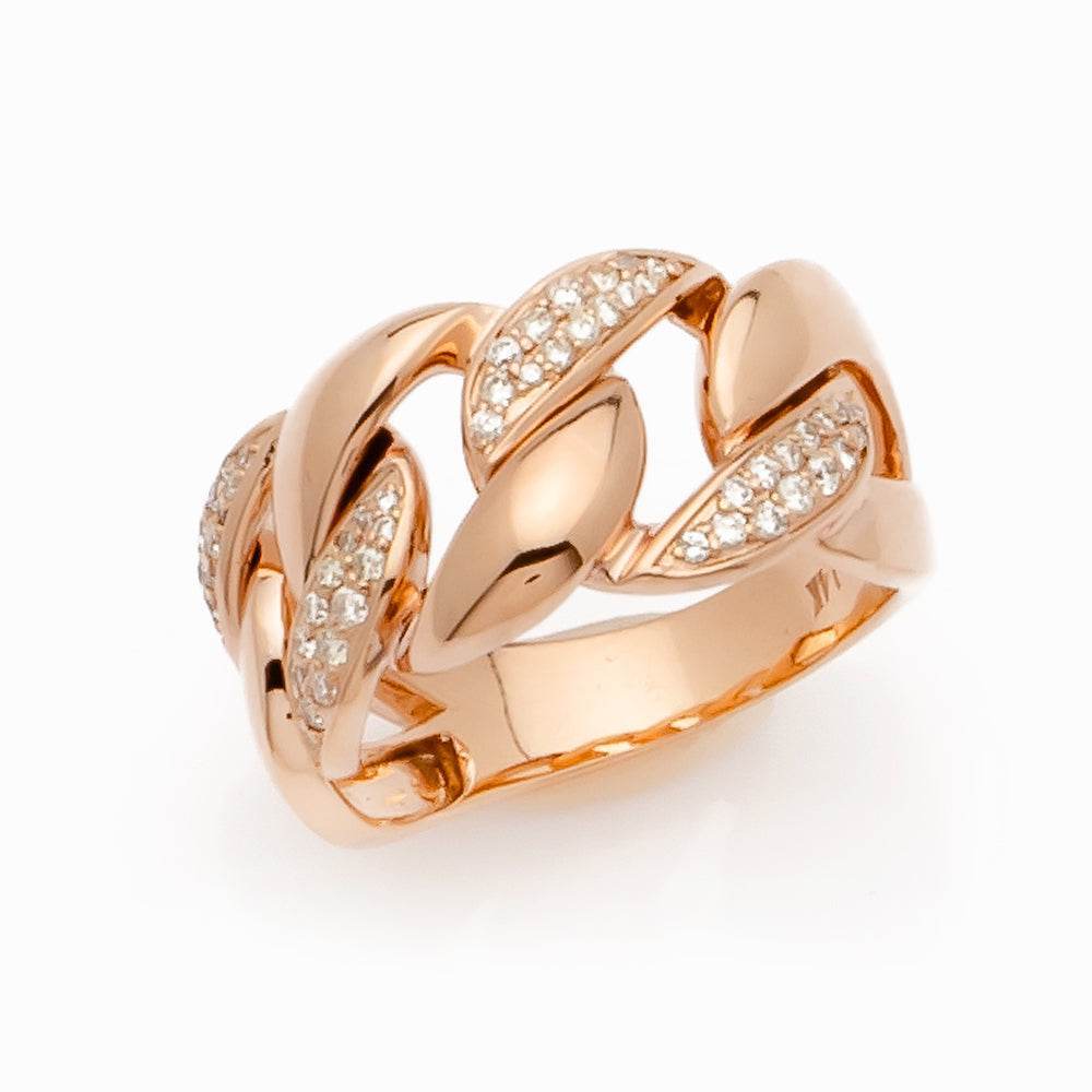 14KR 0.35CTW DIAMOND MIAMI CUBAN LADIES RING - Norma's Jewelry
