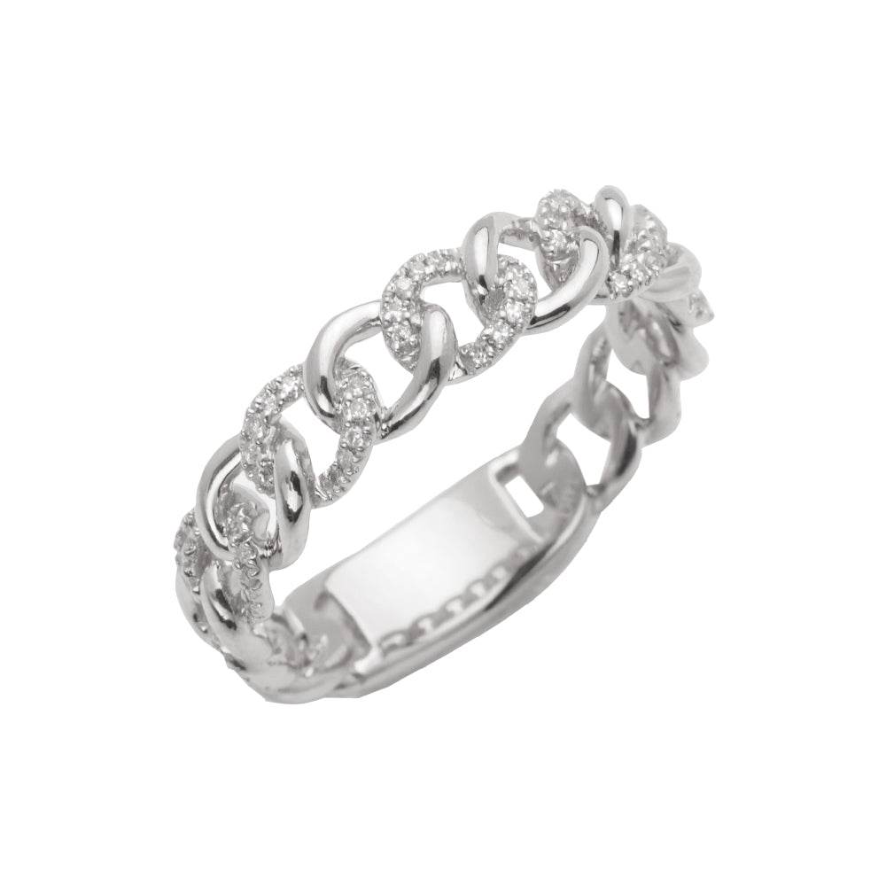 14KW 0.20CTW DIAMOND MIAMI CUBAN LADIES RING - Norma's Jewelry