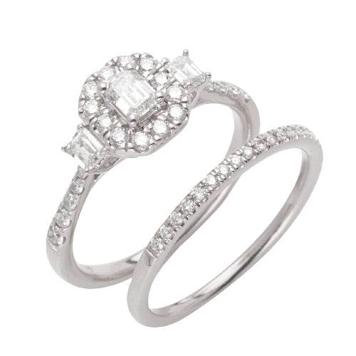 14KW 1.00CTW EMERALD DIAMOND BRIDAL SET - SINGLE - Norma's Jewelry