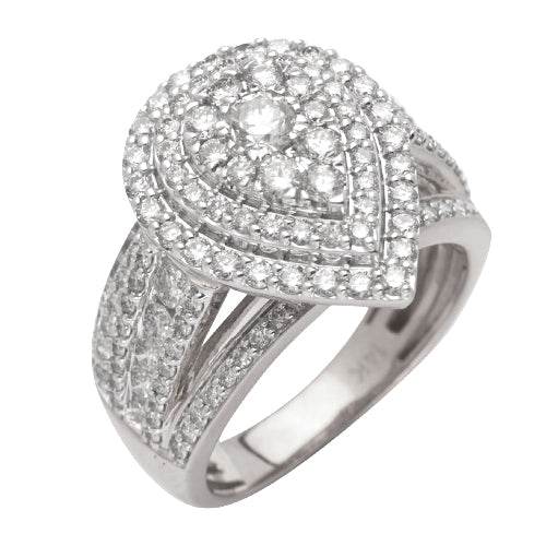14KY 2.00CTW DIAMOND PEAR CLUSTER RING - Norma's Jewelry