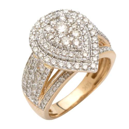 14KW 2.00CTW DIAMOND PEAR CLUSTER RING - Norma's Jewelry