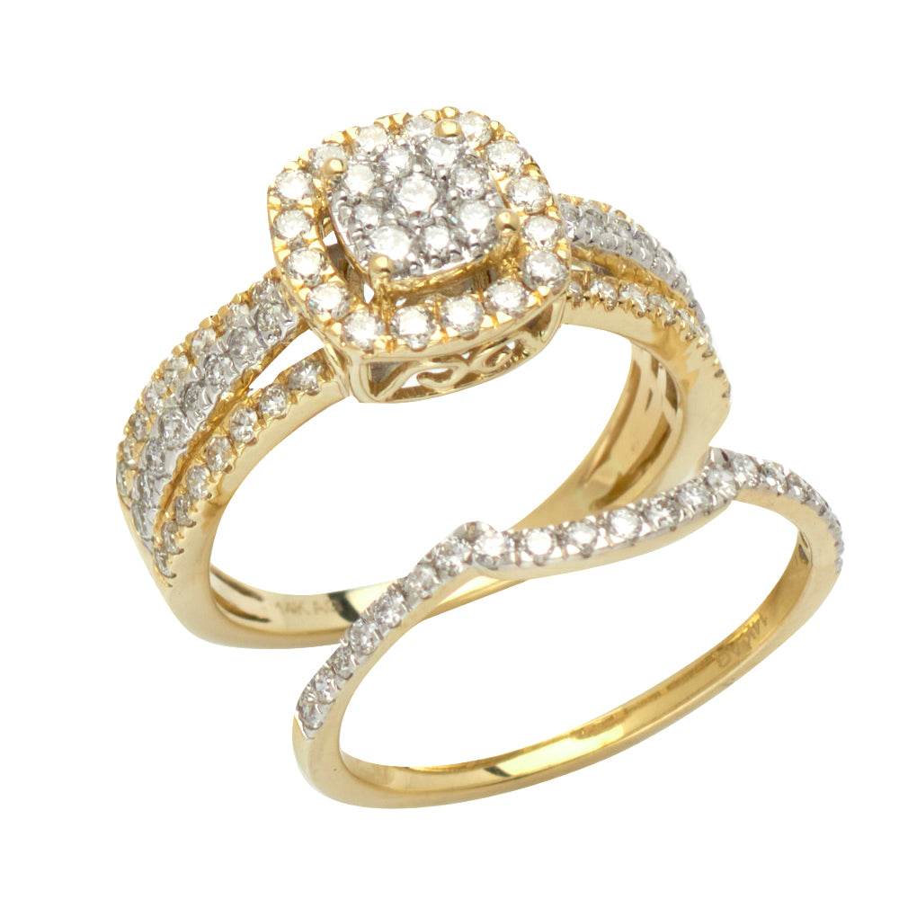 14KY 1.15CTW DIAMOND SQUARE HEAD BRIDAL SET - Norma's Jewelry