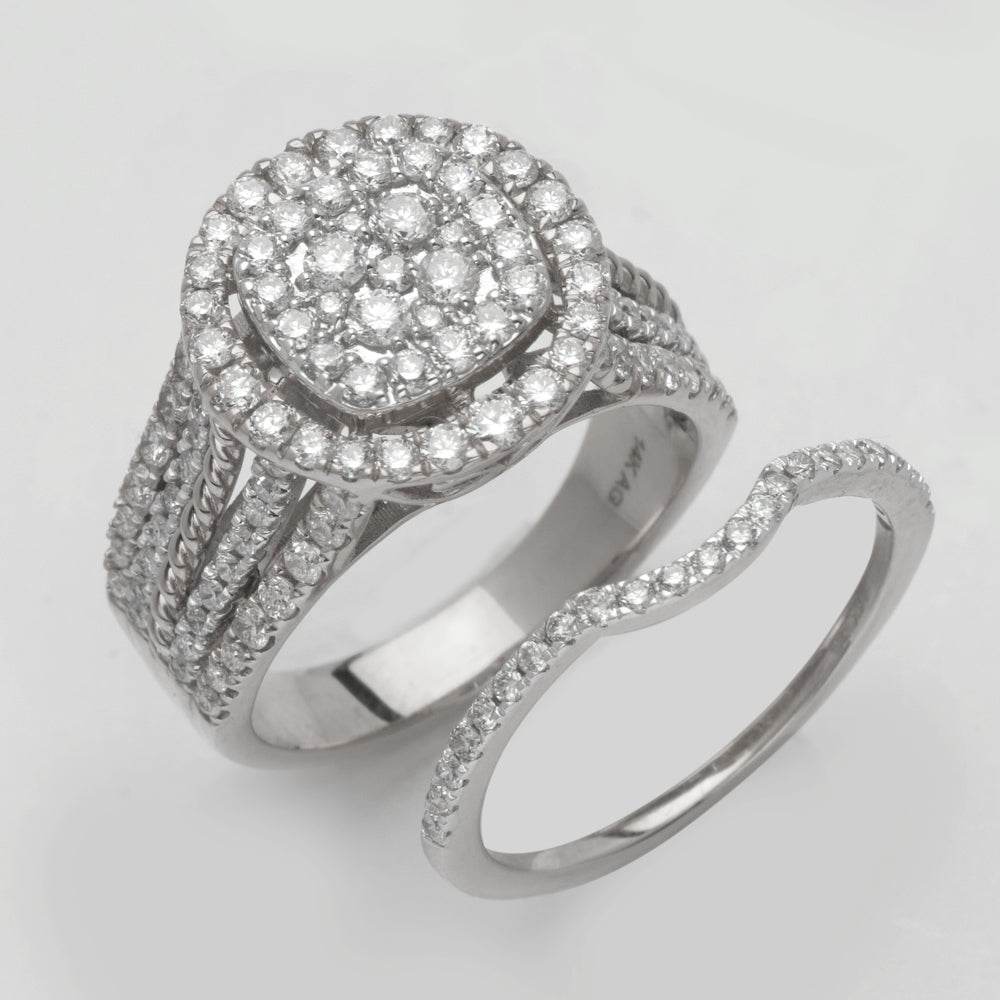 14KW 1.60CTW DIAMOND ROUND BRIDAL SET - Norma's Jewelry