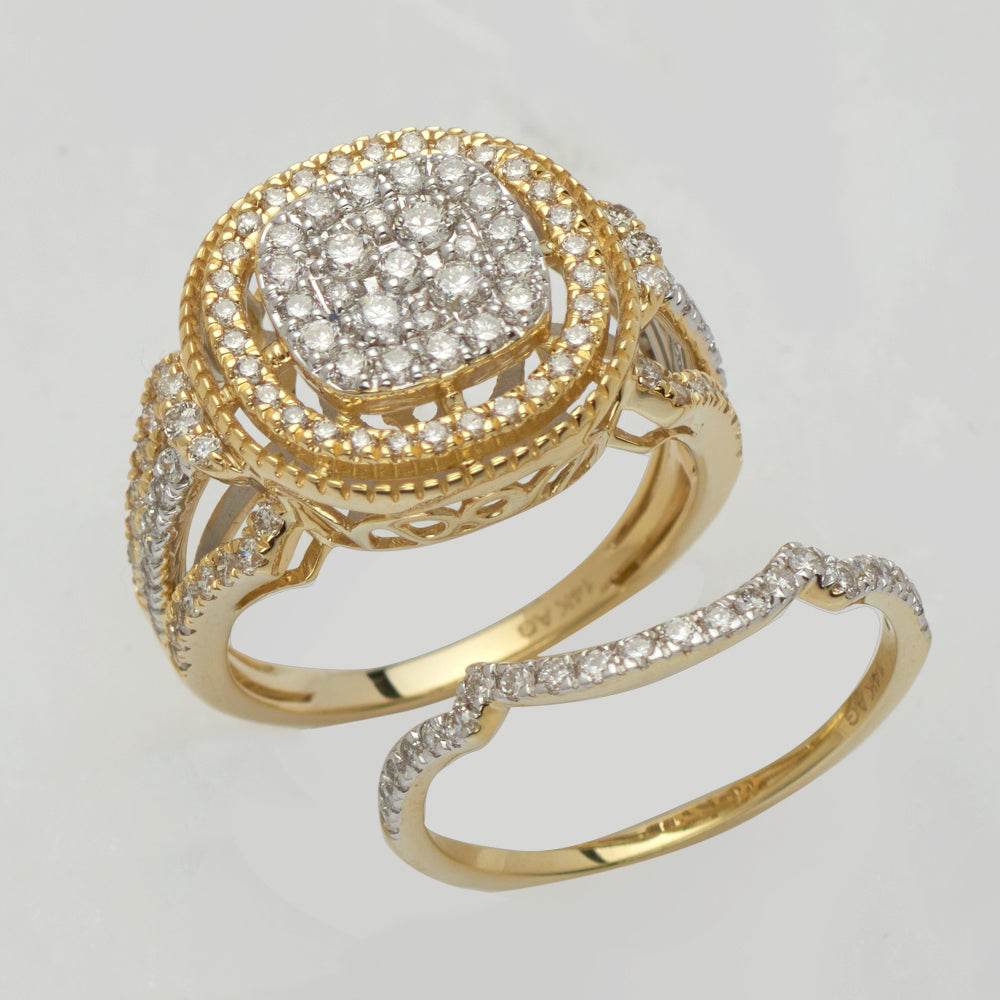 14KY 1.30CTW DIAMOND ROUND BRIDAL SET - Norma's Jewelry