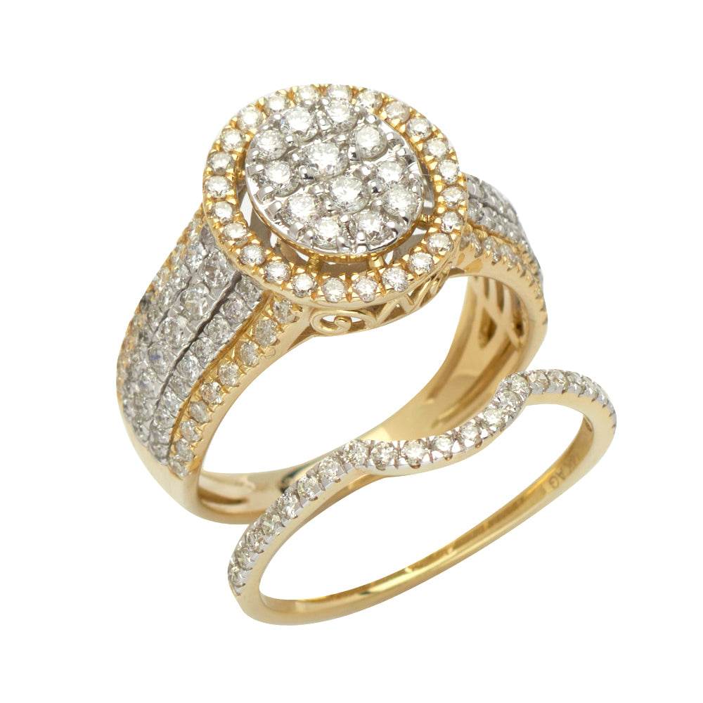 14KY 1.60CTW DIAMOND OVAL BRIDAL SET - Norma's Jewelry