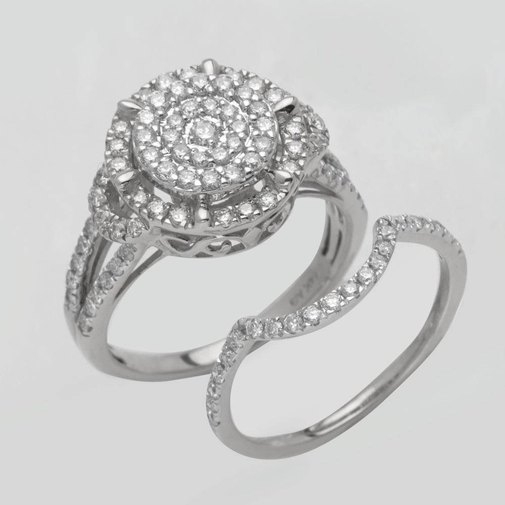 14KW 1.00CTW DIAMOND ROUND BRIDAL SET - Norma's Jewelry