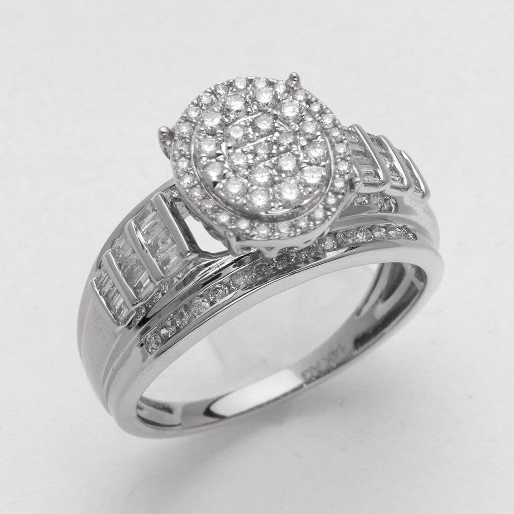 14KW 0.75CTW DIAMOND OVAL CLUSTER RING - Norma's Jewelry