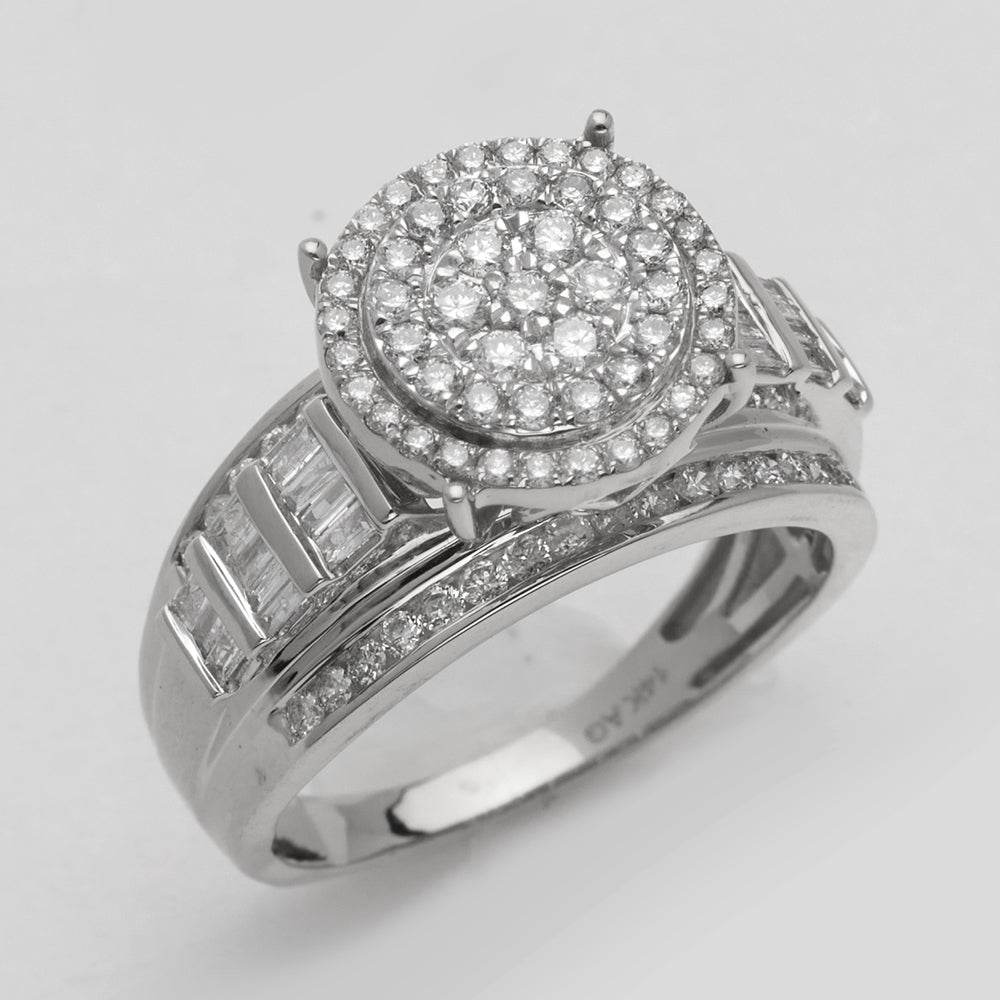 14KW 1.00CTW DIAMOND ROUND CLUSTER RING - Norma's Jewelry
