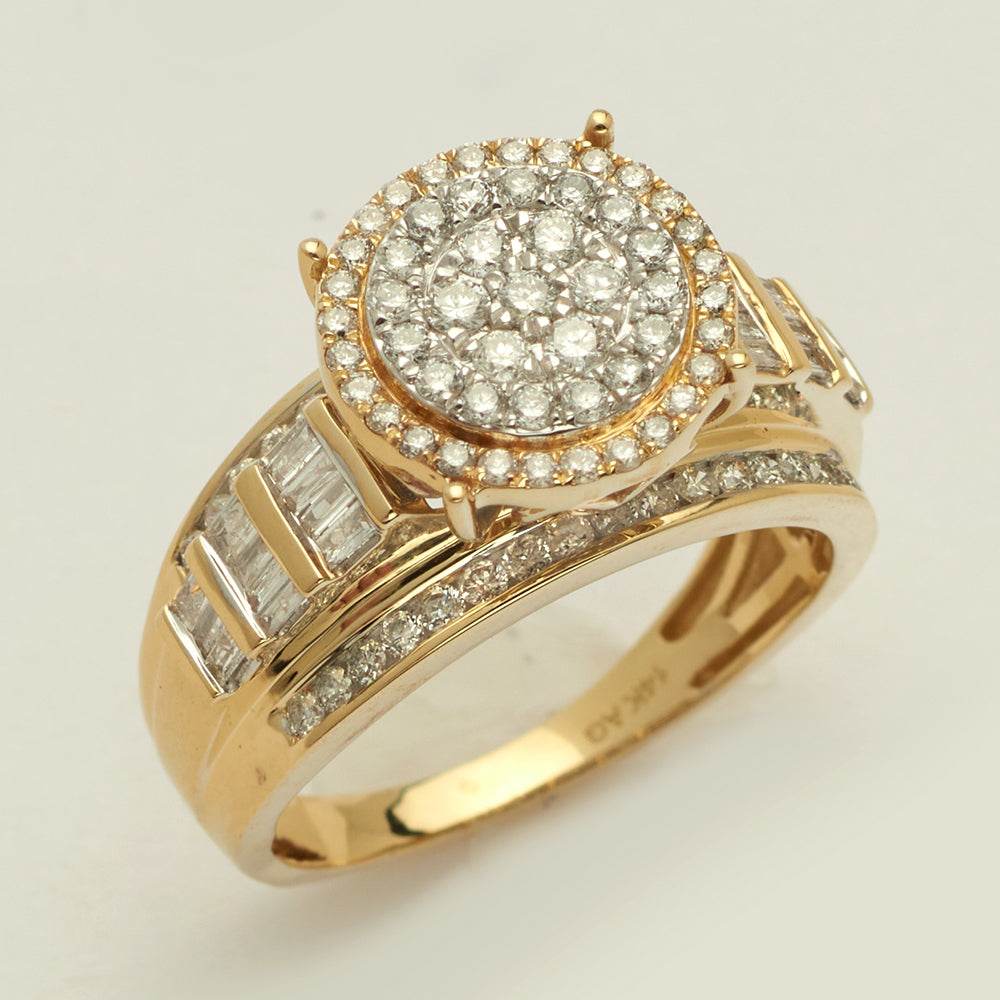 14KY 1.00CTW DIAMOND ROUND CLUSTER RING - Norma's Jewelry