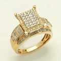 14KY 1.00CTW DIAMOND RECTANGLE CLUSTER RING - Norma's Jewelry