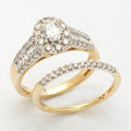 14KY 1.35CTW OVAL DIAMOND BRIDAL SET - SINGLE HALO - Norma's Jewelry