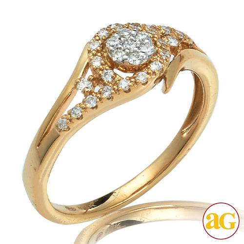 14KY 0.25CTW DIAMOND FLOWER HEAR PROMISE RING - Norma's Jewelry