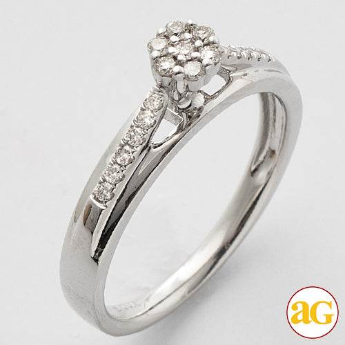 14KW 0.25CTW FLOWER DIAMOND PROMISE RING - Norma's Jewelry
