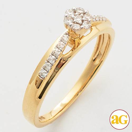 14KY 0.25CTW FLOWER DIAMOND PROMISE RING - Norma's Jewelry
