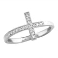 14KW 0.25CTW SIDEWAY CROSS RING - Norma's Jewelry