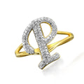 14KY 0.25CTW DIAMOND INITIAL RING - Norma's Jewelry