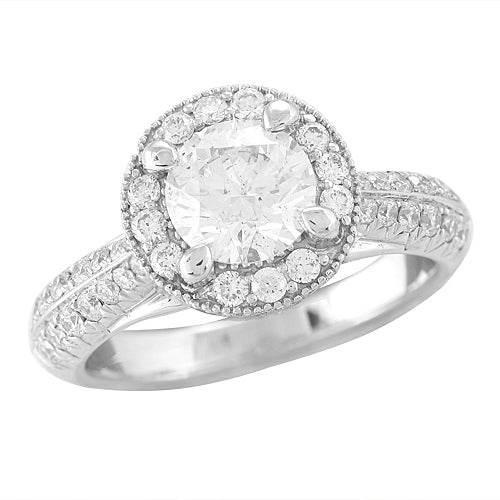 18KW 2.00CTW RING W/ 1.25CTW RD CENTER - Norma's Jewelry