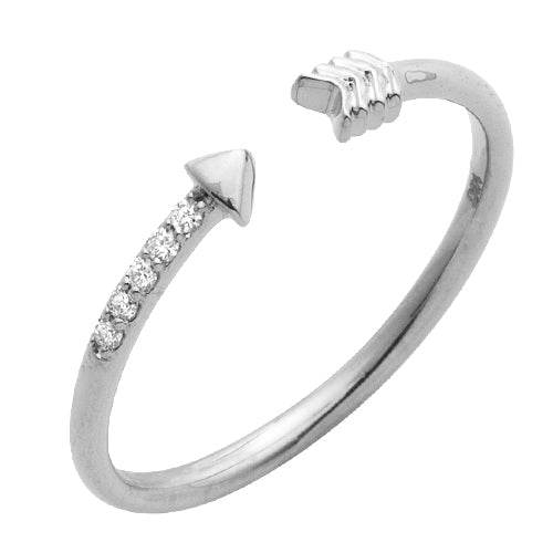 14KW 0.05CTW DIAMOND OPEN DESIGN ARROW RING - Norma's Jewelry