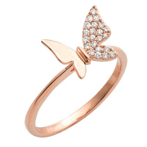 14KR 0.15CTW DIAMOND DESIGNER BUTTERFLY RING - Norma's Jewelry
