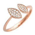 14KR 0.20CTW DIAMOND OPEN LEAF RING - Norma's Jewelry