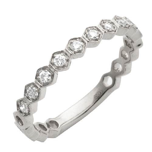 14KW 0.20CTW DIAMOND 9-STONE BEZEL SET BAND - Norma's Jewelry