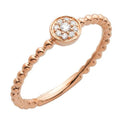 14KR 0.10CTW DIAMOND ROUND DISC RING - BEADED - Norma's Jewelry