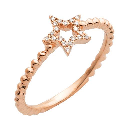 14KR 0.10CTW DIAMOND OPEN STAR DESIGNER RING - Norma's Jewelry