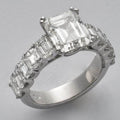 18KW 6.43CTW EMERALD CUT DIAMOND BRIDAL RING - Norma's Jewelry