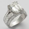 18KW 6.70CTW ROUND & EMERALD CUT DIAMOND BRIDAL - Norma's Jewelry