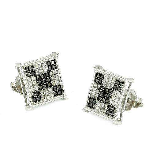 10KW 0.33CTW BKD+WD SQ. PRONG ER - Norma's Jewelry