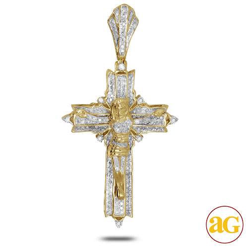 10KY 0.50CTW DIAMOND CROSS WITH JESUS - Norma's Jewelry