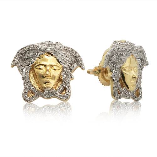 10KY 0.40CTW DIAMOND MEDUSA EARRINGS - Norma's Jewelry
