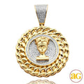 10KY 0.50CTW DIAMOND NEFERTITI MEDALLION WITH - Norma's Jewelry
