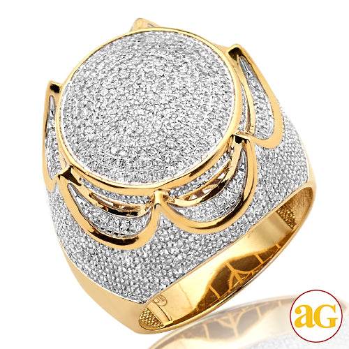 10KY 2.65CTW DIAMOND MENS ROUND DOME SHAPED RING - - Norma's Jewelry