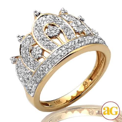 14KY 0.50CTW DIAMOND LADIES CROWN RING - Norma's Jewelry