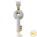 10KY 0.55CTW DIAMOND ROUNDED KEY PENDANT - Norma's Jewelry