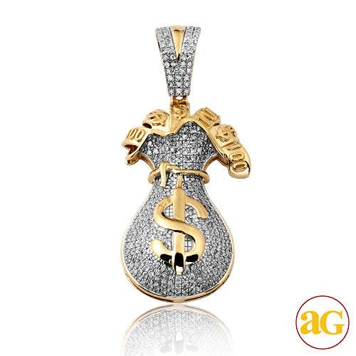 10KY 0.75CTW DIAMOND MONEY BAG PENDANT - Norma's Jewelry