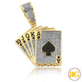 10KY 0.50CTW DIAMOND PLAYING CARDS PENDANT - Norma's Jewelry