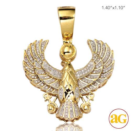 10KY 0.35CTW DIAMOND MEXICAN EAGLE PENDANT - Norma's Jewelry