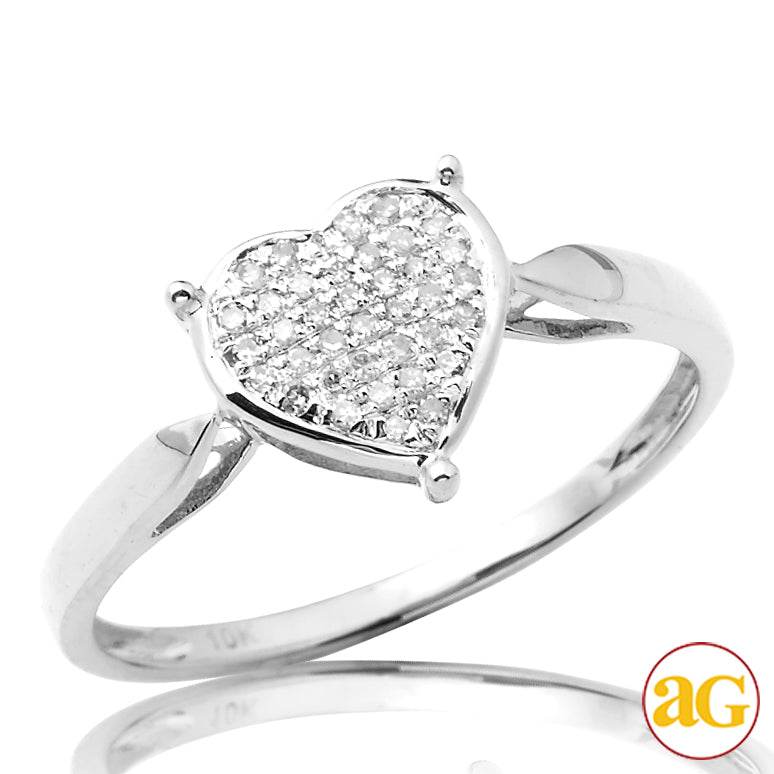 10KW 0.15CTW PRONG DIAMOND HEART RING - Norma's Jewelry