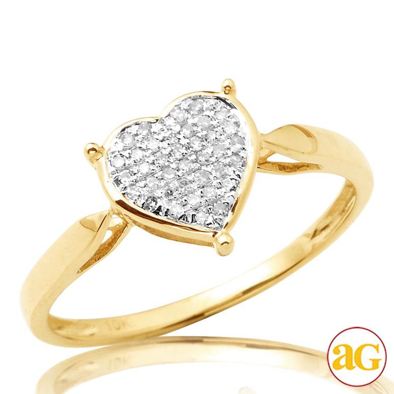 10KY 0.15CTW PRONG DIAMOND HEART RING - Norma's Jewelry
