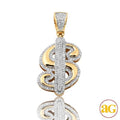 10KY 0.50CTW DIAMOND $ DOLLAR SIGN PENDANT - Norma's Jewelry