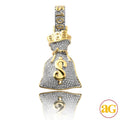 10KY 0.65CTW DIAMOND MONEY BAG PENDANT - Norma's Jewelry