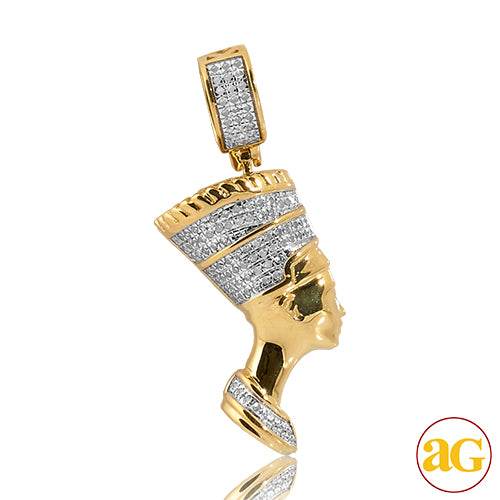 10KY 0.25CTW DIAMOND NEFERTITI PENDANT - Norma's Jewelry